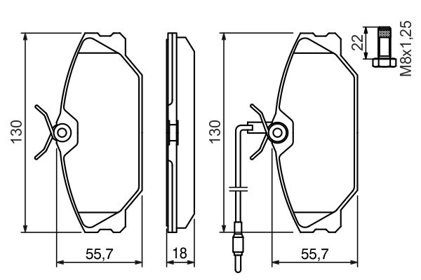 BOSCH 0 986 461 765 Brake Pad Set, disc brake