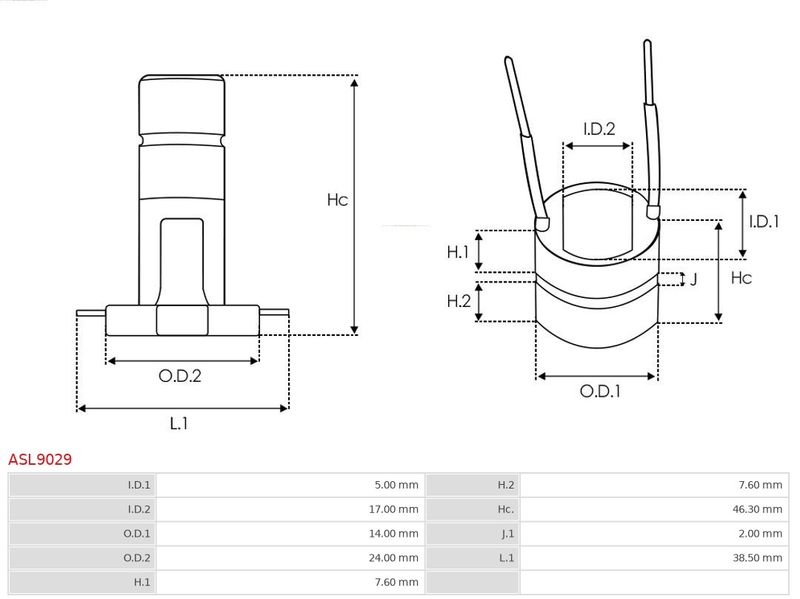 AS-PL ASL9029 Slip Ring, alternator