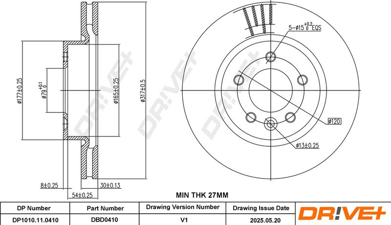 Disc frana DP1010.11.0410 Dr!ve+