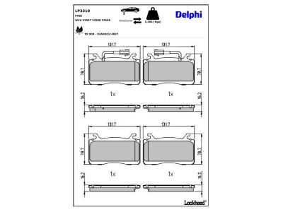 DELPHI LP3310 Brake Pad Set, disc brake