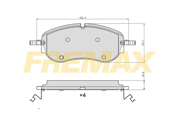 Piduriklotsi komplekt, ketaspidur FREMAX FBP-3469-01