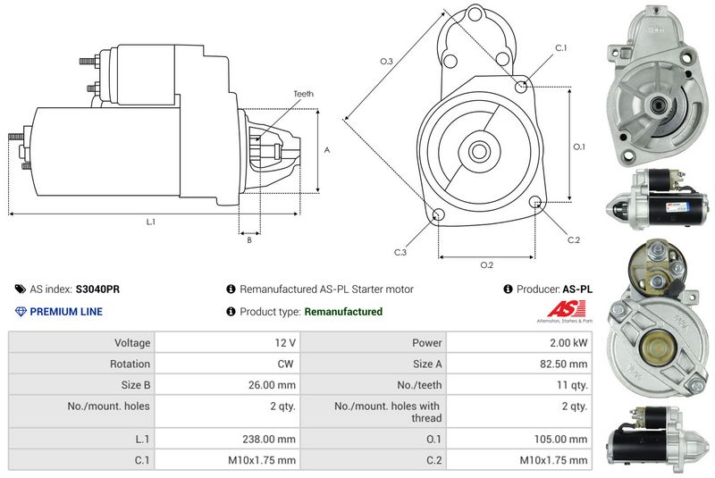 AS-PL S3040PR Starter