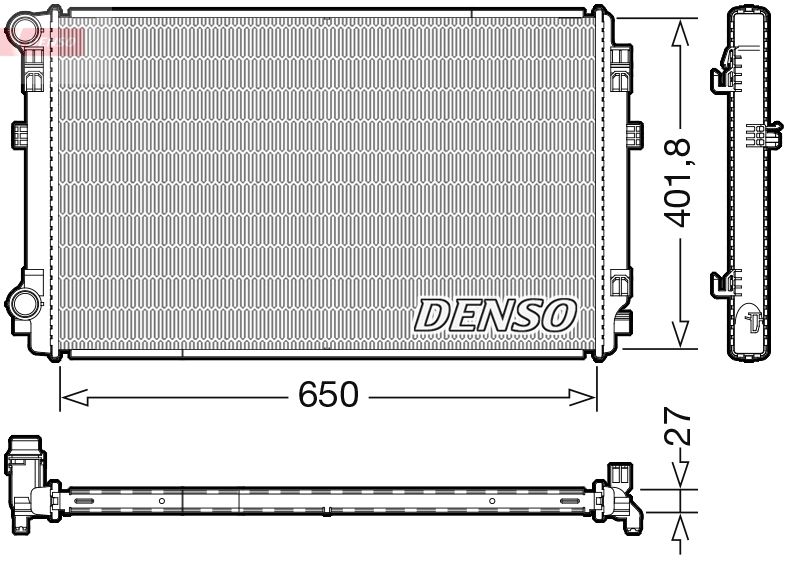 Радіатор, система охолодження двигуна, Denso DRM32048