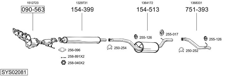 BOSAL kipufogórendszer SYS02081