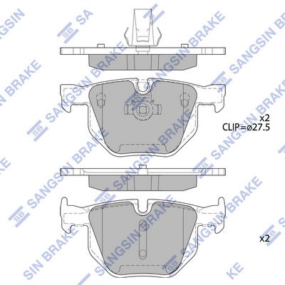 Комплект гальмівних накладок, дискове гальмо, Hi-Q SP2157