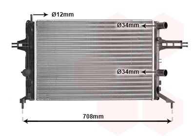 Радіатор, система охолодження двигуна, ASTRA G 1.2 MT -AC 98-04, Van Wezel 37002257