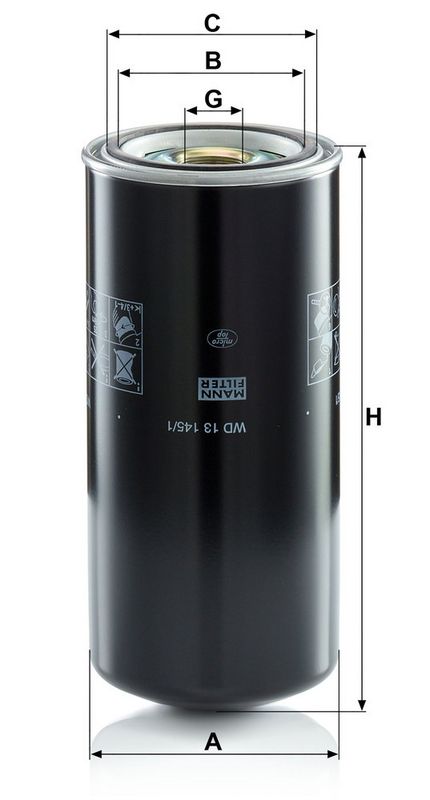 Õlifilter, MANN-FILTER WD 13 145, 1