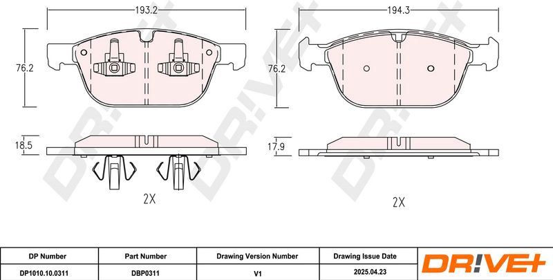 Set placute frana,frana disc DP1010.10.0311 Dr!ve+