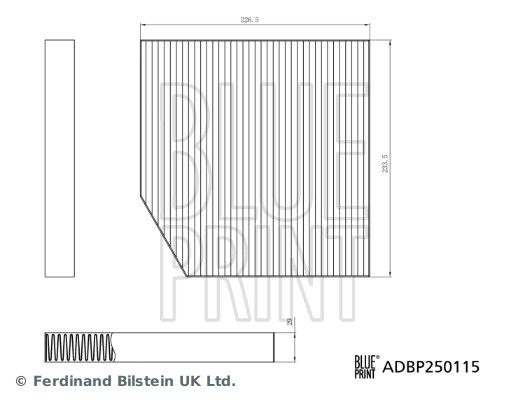 BLUE PRINT Filter, cabin air ADBP250115