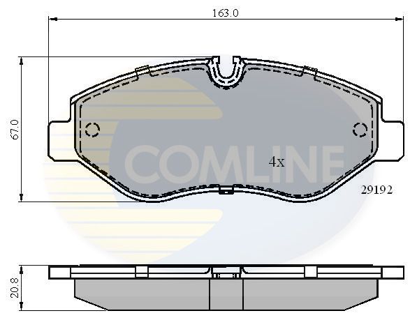 Комплект гальмівних накладок, дискове гальмо, Comline CBP01555