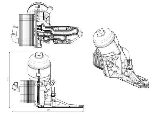 NRF 31844 Housing, oil filter