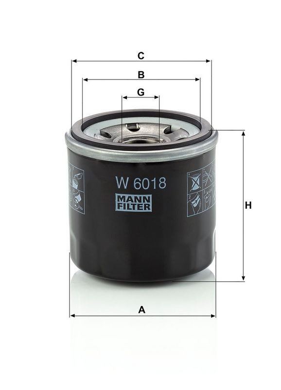 Õlifilter, MANN-FILTER W 6018