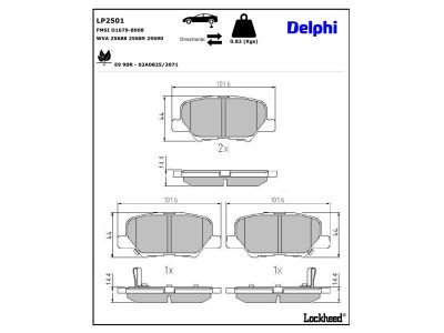 DELPHI LP2501 Brake Pad Set, disc brake
