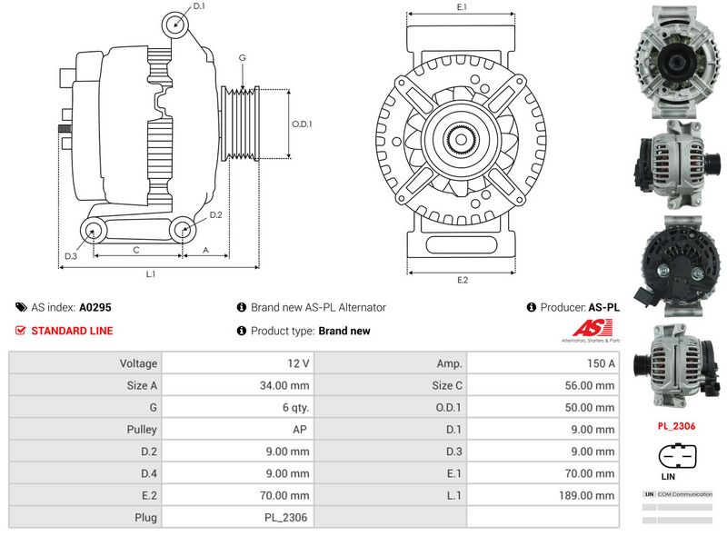 AS-PL A0295 Alternator