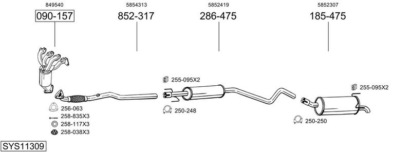SISTEM DE ESAPAMENT BOSAL SYS11309