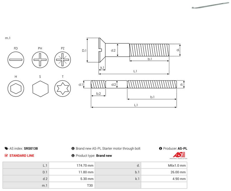 AS-PL SRS0138 Repair Set, alternator