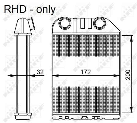 Теплообмінник, система опалення салону, Nrf 54286