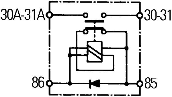 Hauptschalter Batterie geschraubt mit sep. Spule 2 polig HELLA 24V - 3