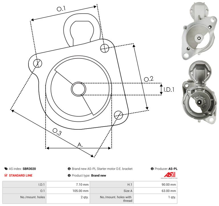 AS-PL SBR3020 Starter Lid, carburettor