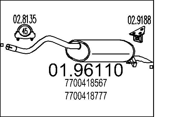 MTS hátsó hangtompító 01.96110