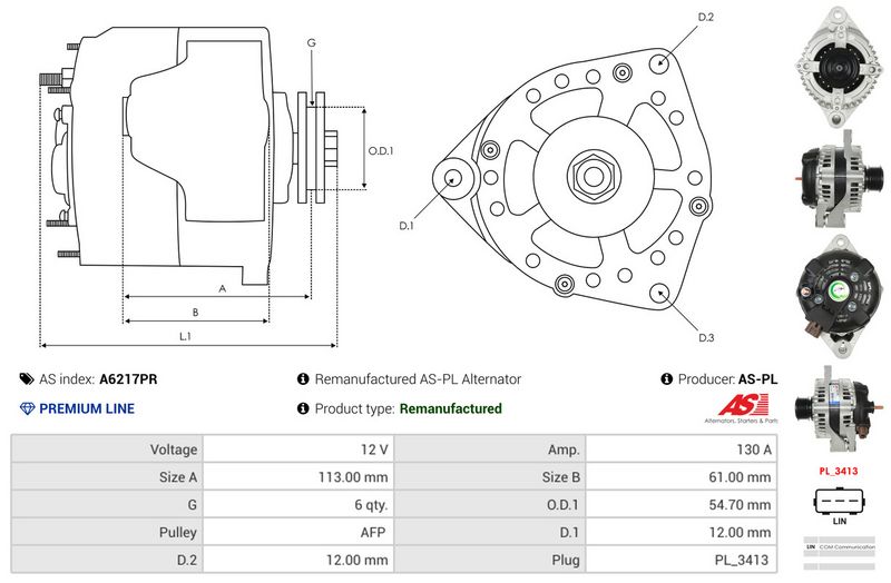 AS-PL A6217PR Alternator