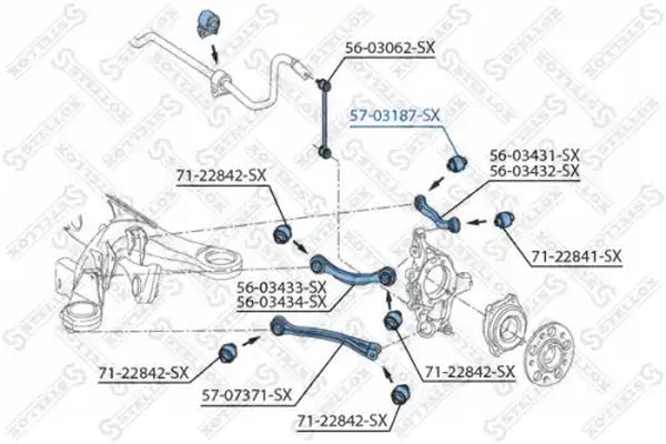 STELLOX 57-03187-SX Mounting, control/trailing arm