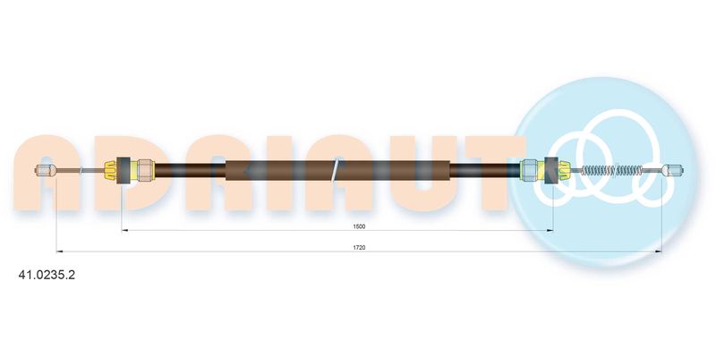 ADRIAUTO DACIA трос ручного тормоза 1720/1500 мм