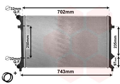 Радіатор, система охолодження двигуна, Van Wezel 58002205