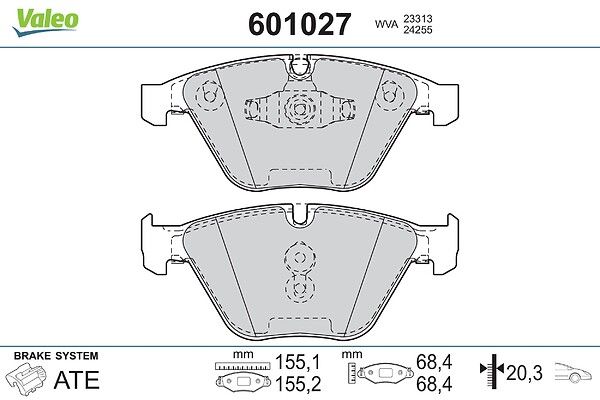 комплект спирачно феродо, дискови спирачки VALEO