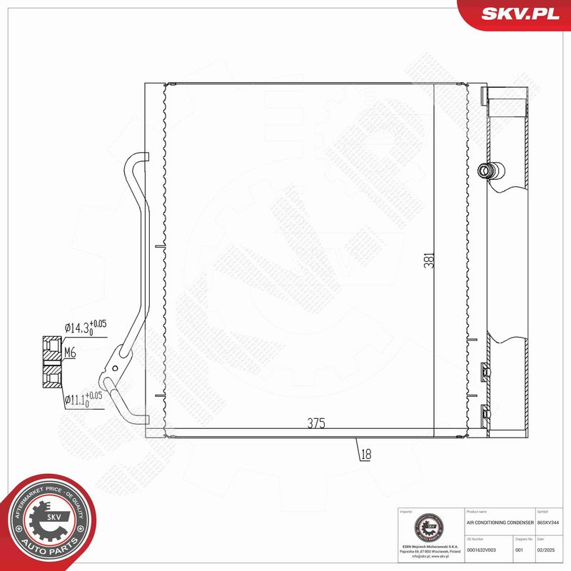 ESEN SKV 86SKV344 - Condenser, air conditioning