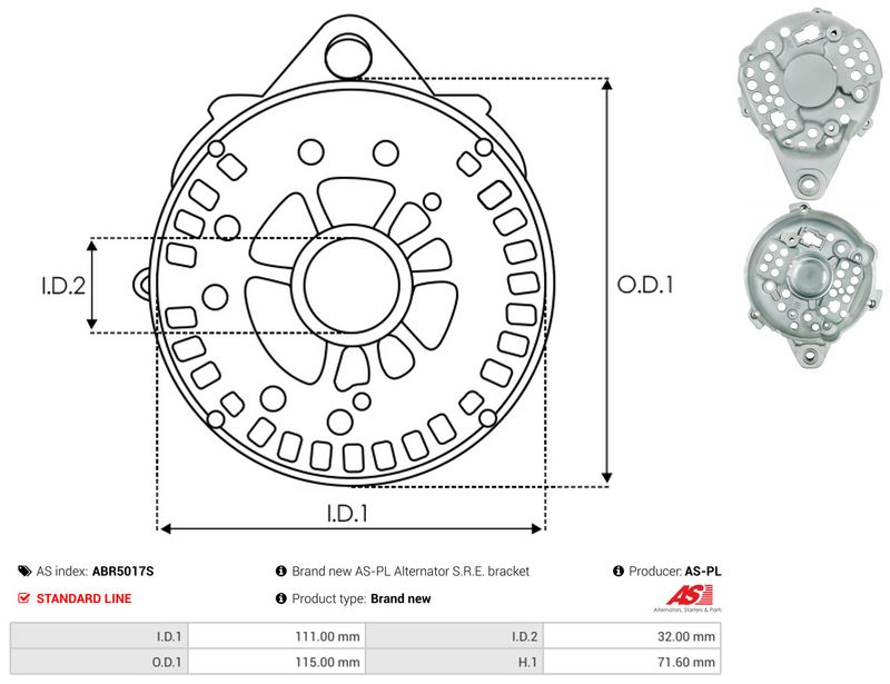AS-PL ABR5017S Protective Cap, alternator