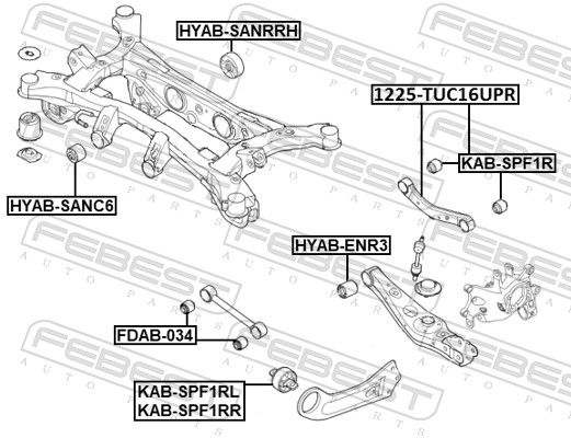 Важіль підвіски, підвіска коліс, Febest 1225-TUC16UPR