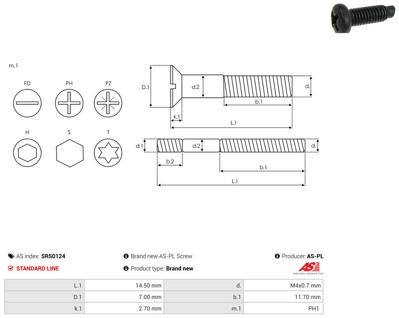 AS-PL SRS0124 Repair Set, alternator