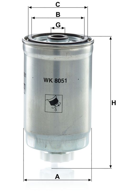 Kütusefilter, MANN-FILTER WK 8051