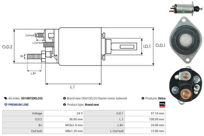 AS-PL SS1087(DELCO) Solenoid Switch, starter