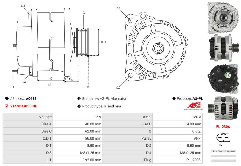AS-PL A0433 Alternator