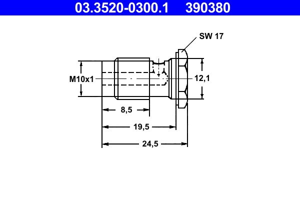 Surub gaurit 03.3520-0300.1 ATE