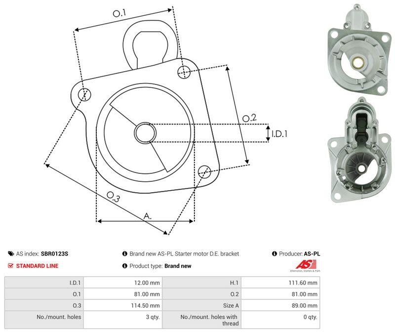 AS-PL SBR0123S Starter Lid, carburettor