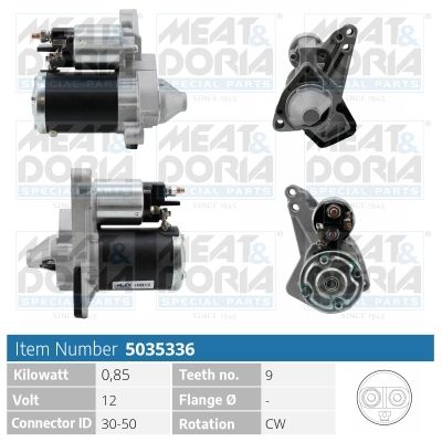 MEAT & DORIA Startmotor / Starter 5035336