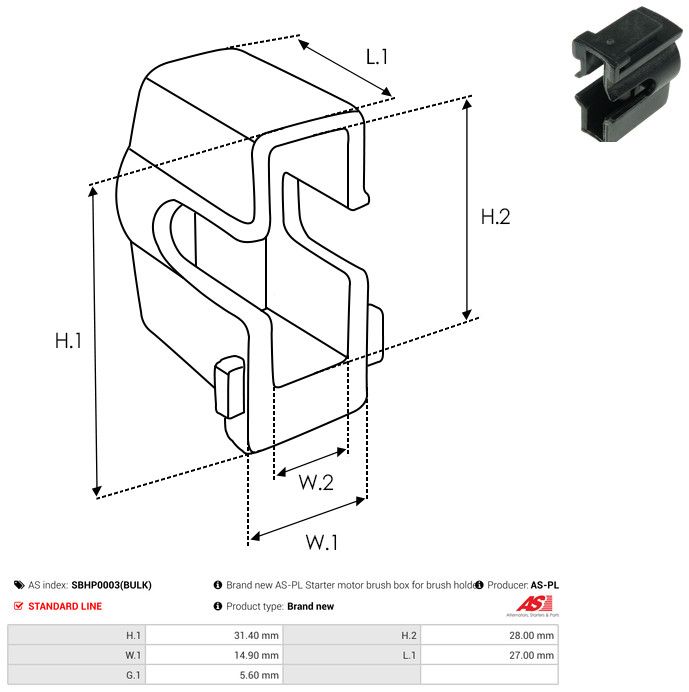 AS-PL SBHP0003(BULK) Repair Kit, starter