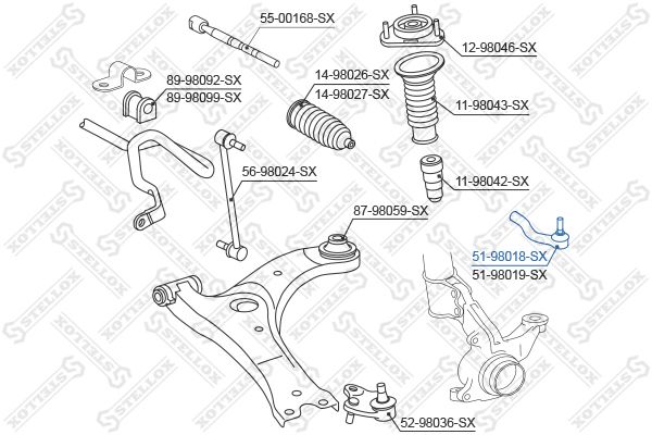 STELLOX 51-98018-SX Tie Rod End