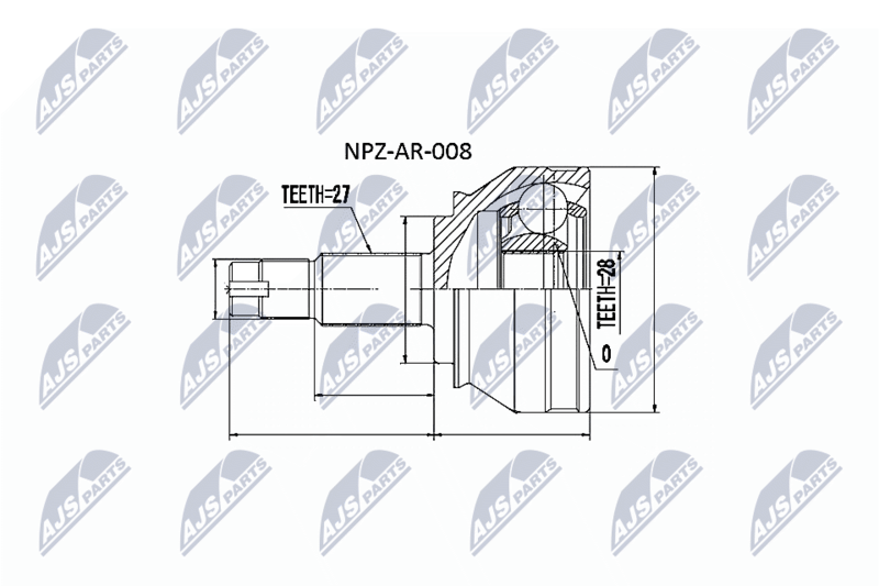 NTY csuklókészlet, hajtótengely NPZ-AR-008