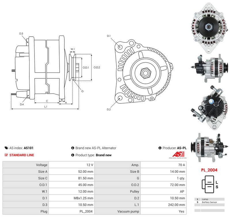 Generaator, AS-PL A5101