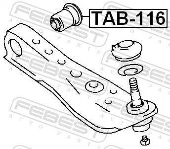 FEBEST TAB-116 Mounting, control/trailing arm