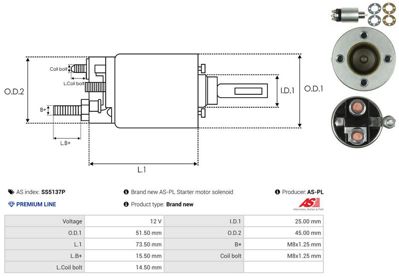 Magnetlülitus, starter, AS-PL SS5137P