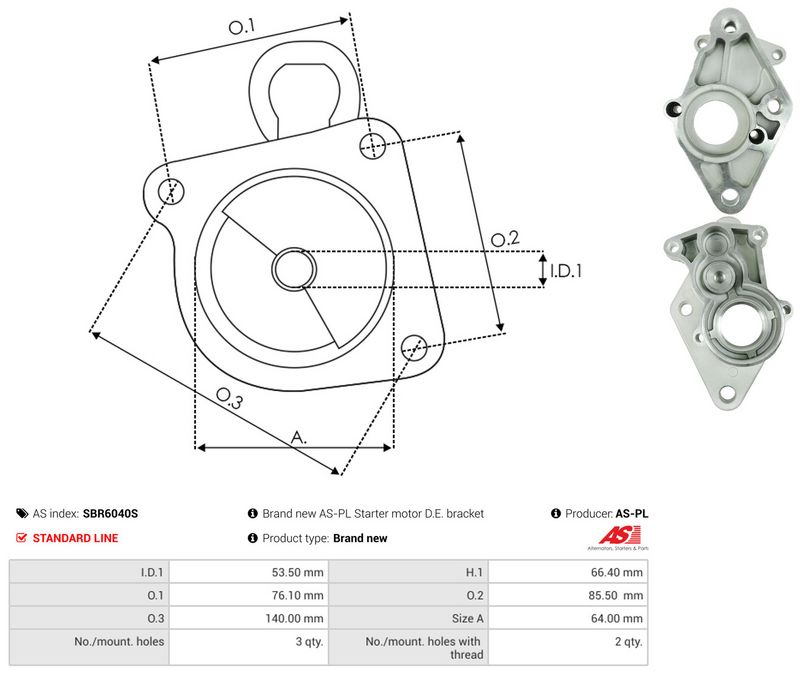 AS-PL SBR6040S Starter Lid, carburettor