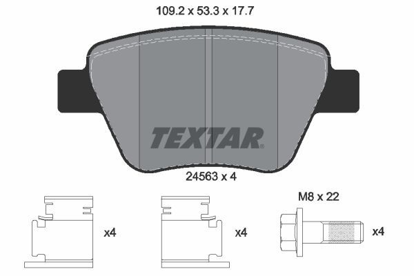 TEXTAR fékbetétkészlet, tárcsafék 2456301