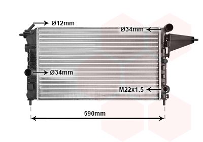 Радиатор охлаждения двигателя VECTRA A 1.4/1.6 MT 88-95 (Van Wezel)