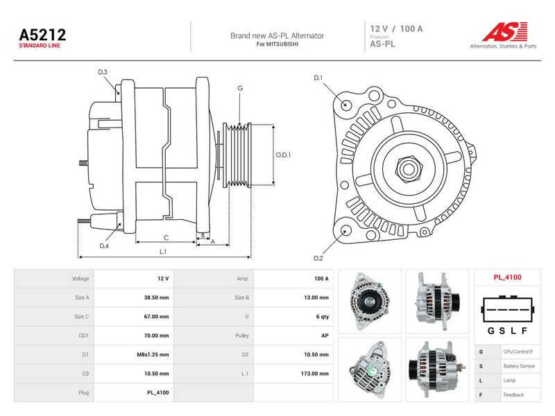 Generaator, AS-PL A5212