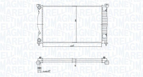 Радіатор, система охолодження двигуна, Magneti Marelli 350213168200